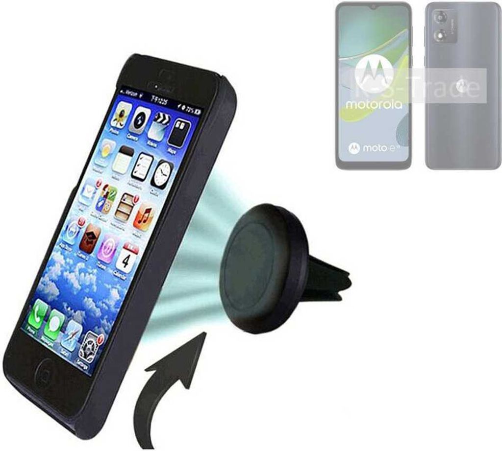 K-S-Trade Kompatibel mit Motorola Moto E13 Auto Handy Halterung KFZ Halter Lüftungsgitterhalterung Air Vent mount Smartphone Halter
