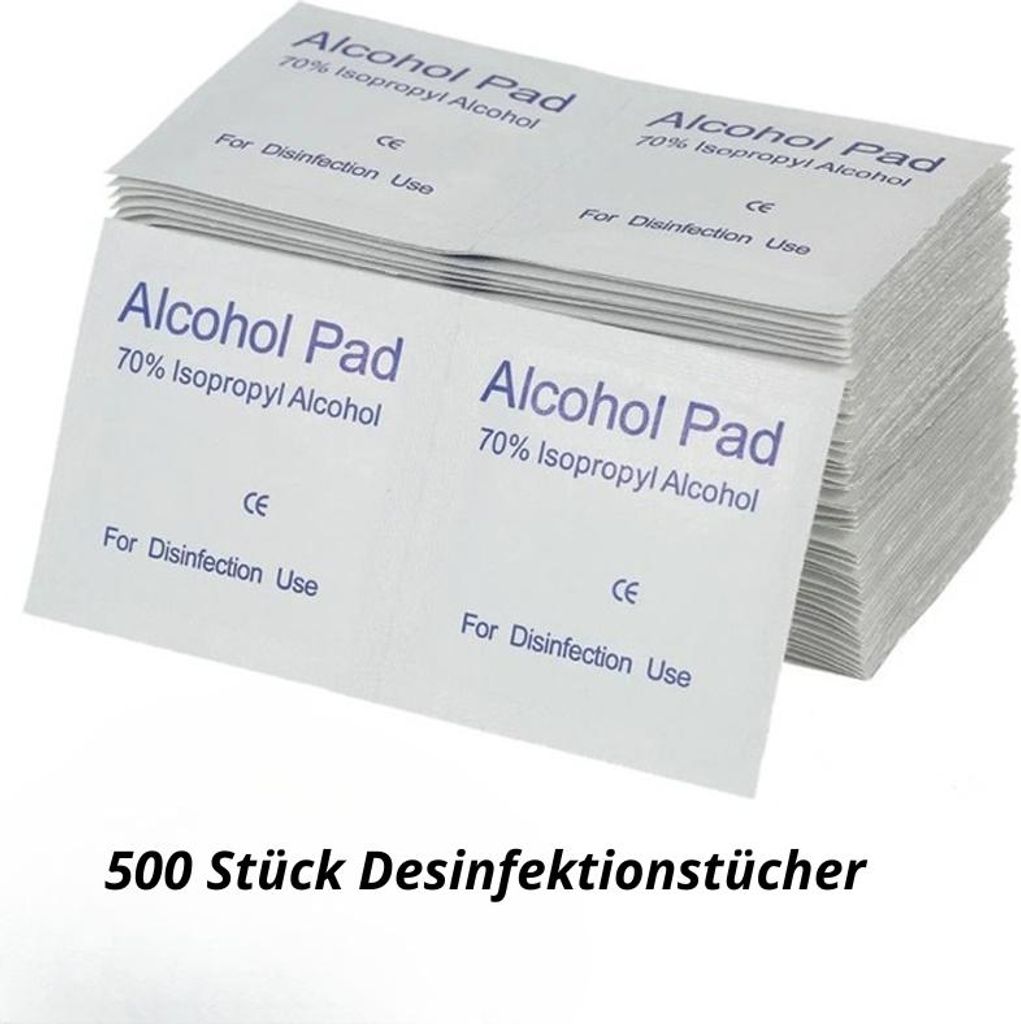 500 Stück Desinfektionstücher – 70% Alkohol Einweg Produktbild 