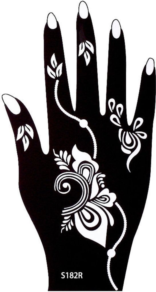 Henna Tattoo Schablone für die Rechte Hand