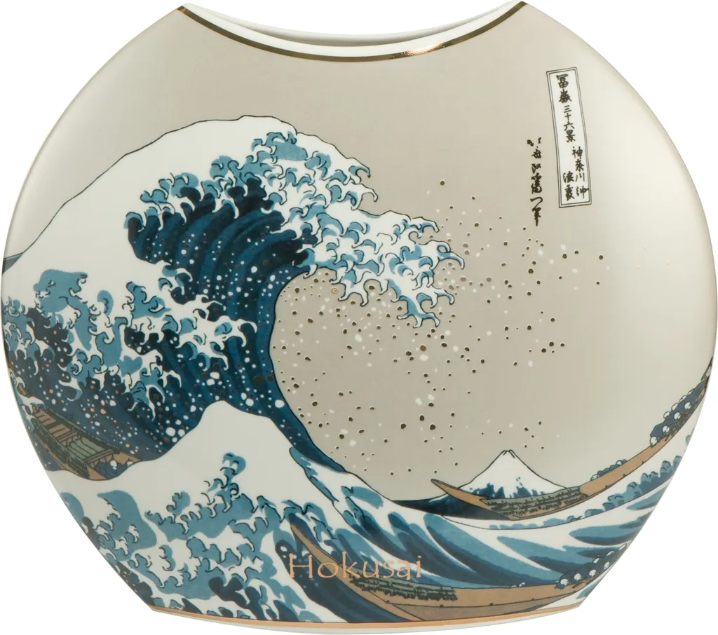 Grand Vase Hokusai Die Welle en Porcelaine de Goebel Design Artis