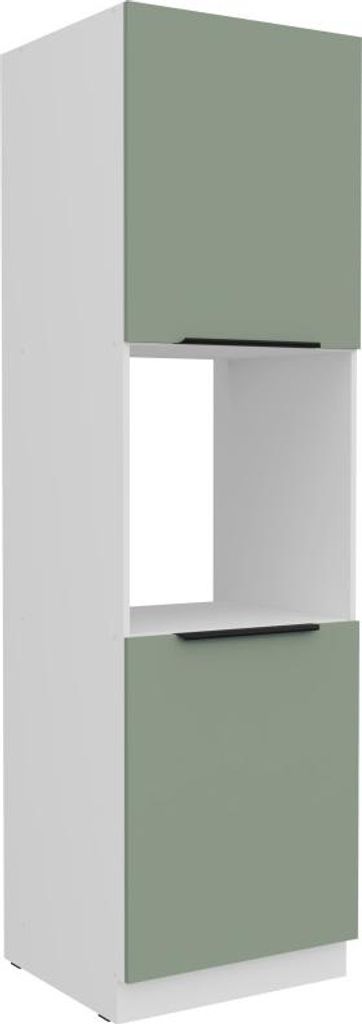 Küchenschrank für Einbaubackofen LUNARA – Breite 60 cm, grün/weiß