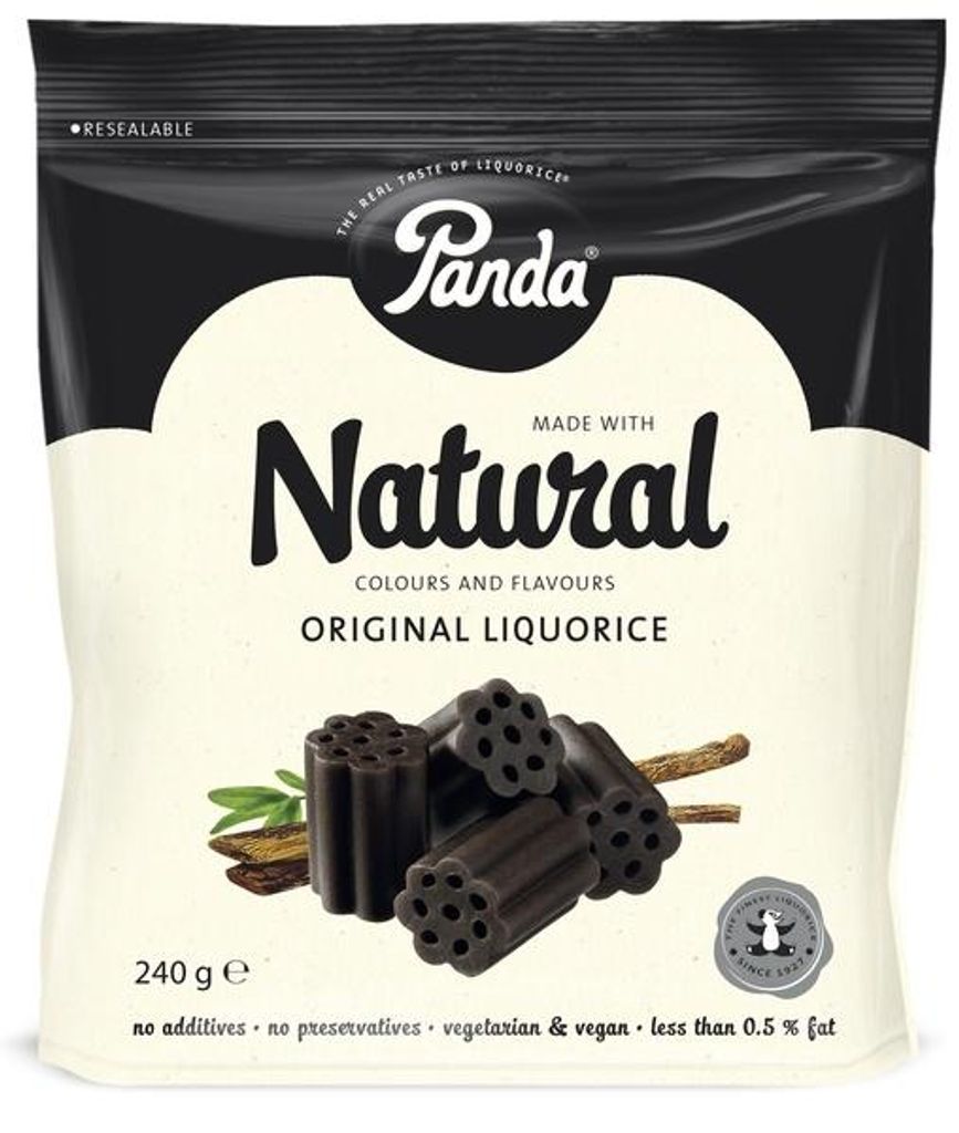 Panda, natuurlijke zachte zoete lakritz, 240g - Zachte Productafbeelding 