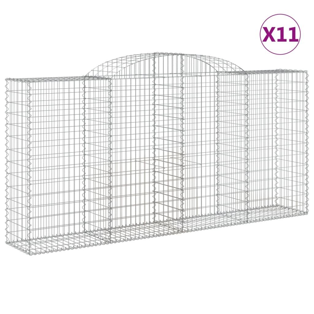 Gabionen mit Hochbogen 11 Stk 300x50x140/160cm Verzinktes Produktbild 