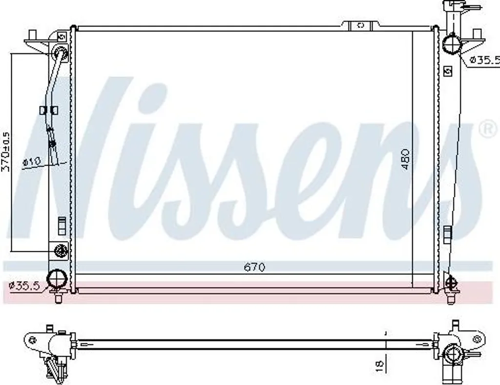 Radiateur de Refroidissement Moteur pour Santa Fe - Qualité OE NISSENS 675035