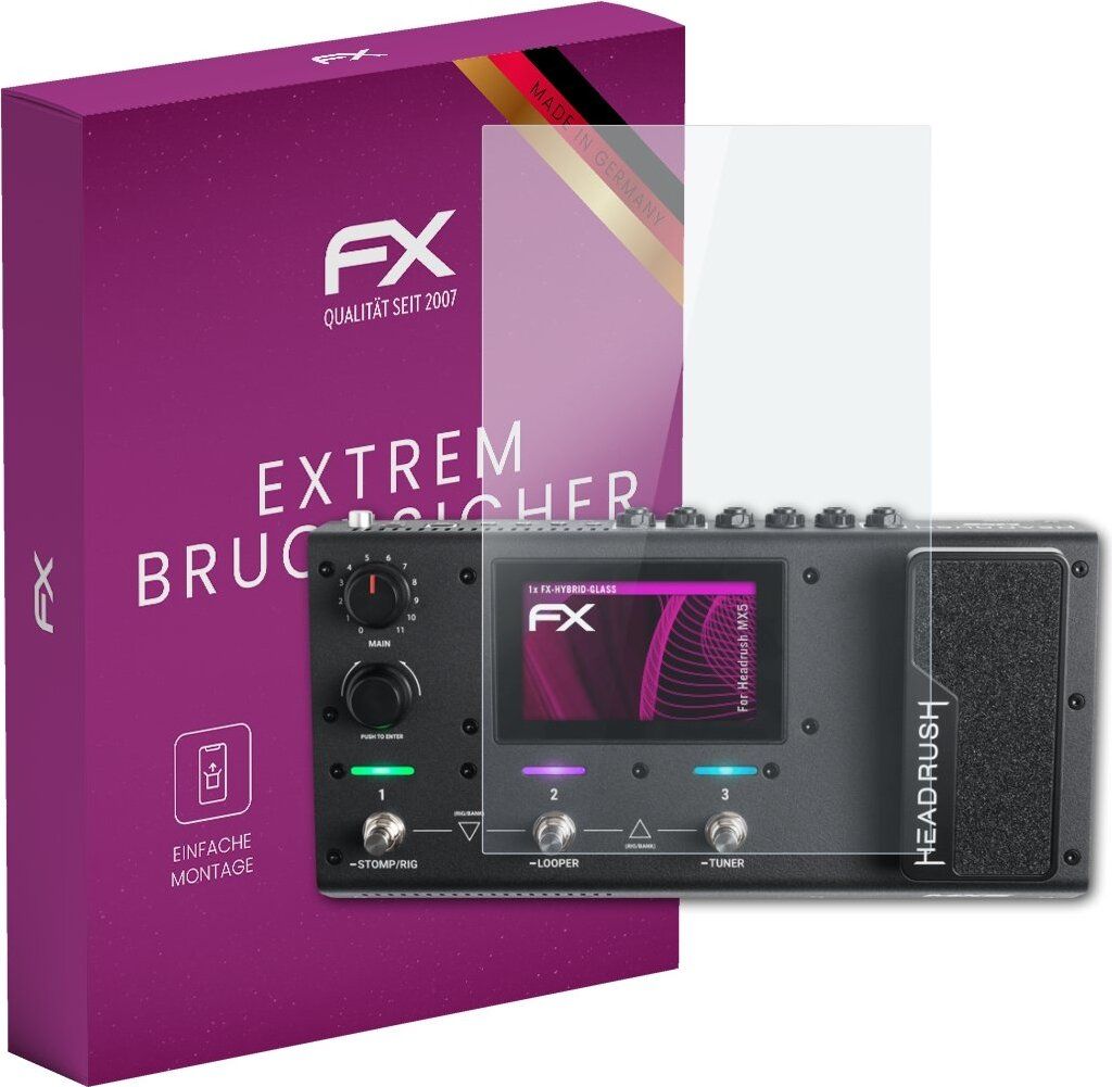 atFoliX FX-Hybrid-Glass Displayfolie kompatibel mit Headrush MX5 Glasfolie