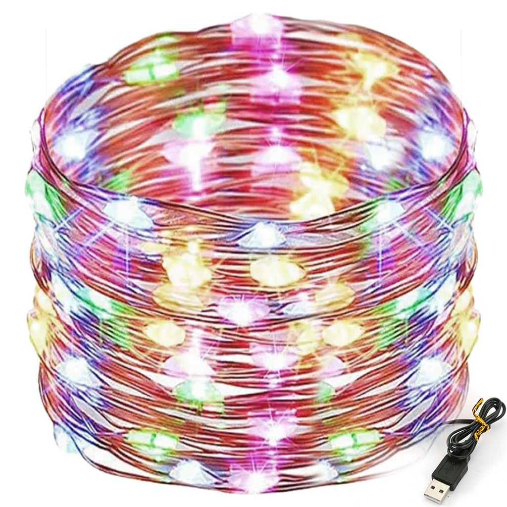 MAXEE 4x Luci Fata LED 10m + 4x 3m Con Telecomando E Timer - 8 Colori, 8 Modalità, IP65 Impermeabile, Per Decorazioni Natale