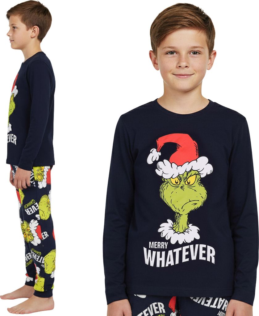 Grinch BAVLNA, VIANOČNÉ pyžamo pre chlapcov, DVOJDELNÉ Obrázok produktu 