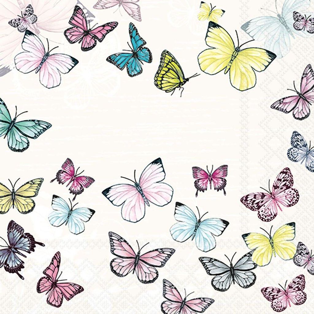Ambiente Servietten BUTTERFLY WHITE