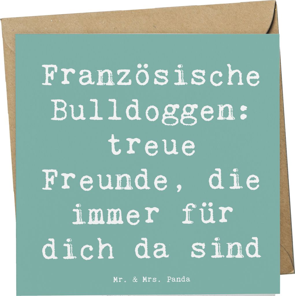 Mr. & Mrs. Panda doppelkarte Spruch Französische Bulldogge Freund - Meeresbrise - Geschenk, bedingungslose Liebe, Grußkarte, Hunderassen Beschrei...