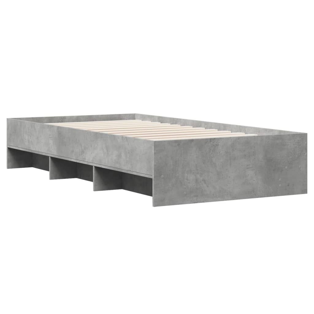 Bettgestell Betongrau 100x200 cm Holzwerkstoff