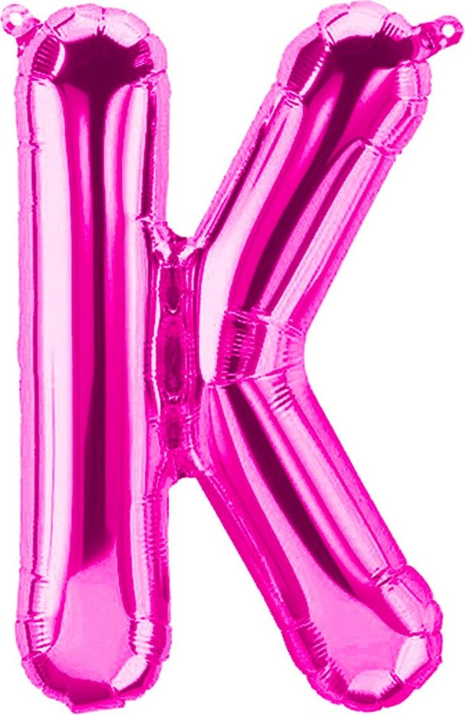 Folienballon Buchstabe K, pink, ca. 40 cm, für Luftbefüllung