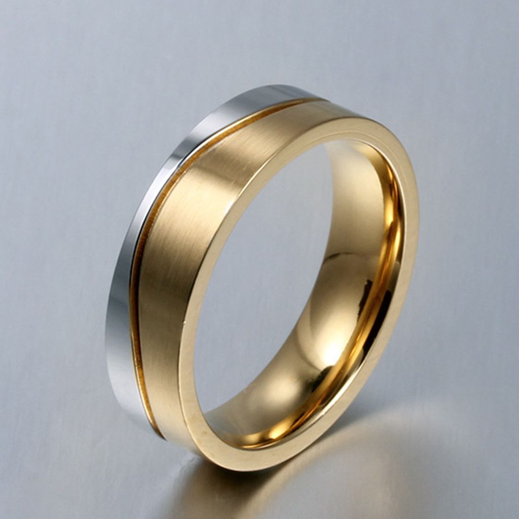 Damen-Ring, rund, glänzend, Zirkonia, Kontrastfarben, poliert, Paar-Fingerring, Brautring-US 9 Mens