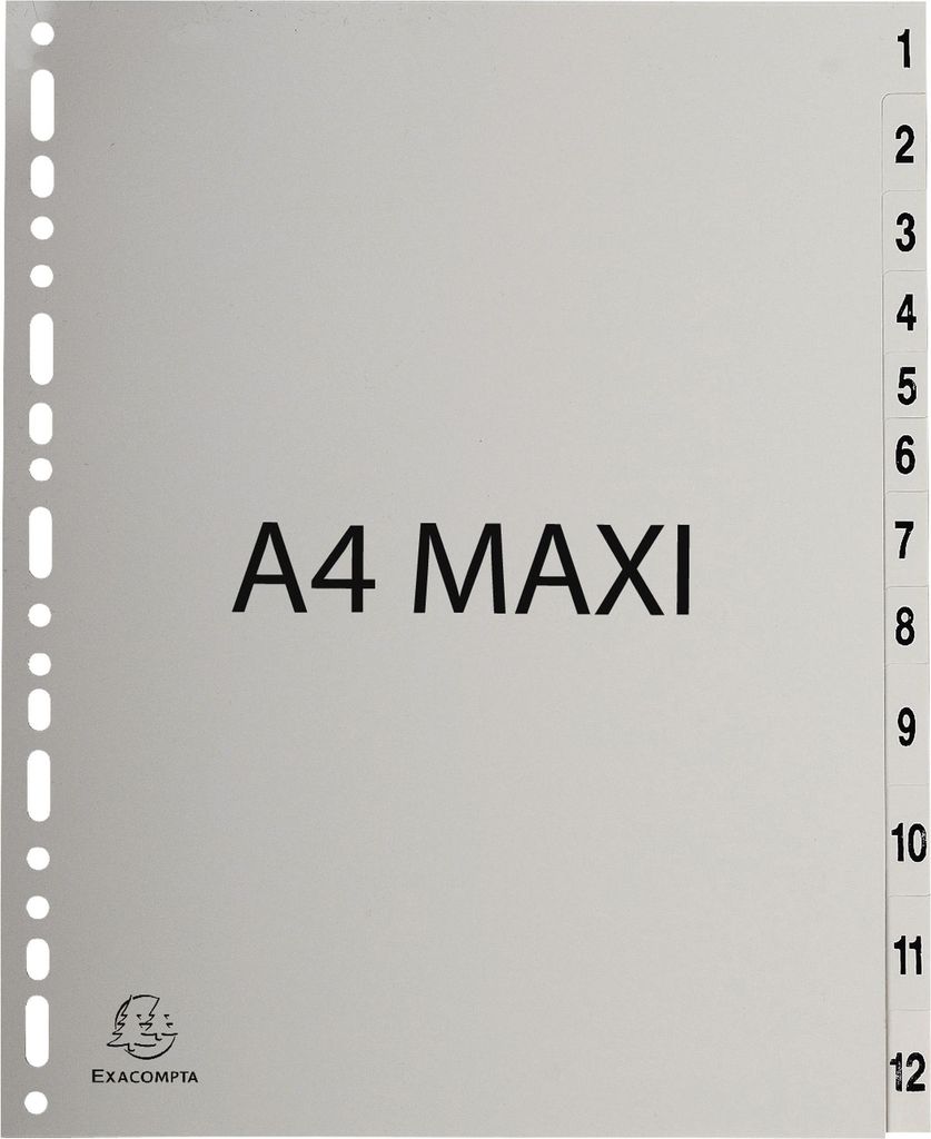 Exacompta Register 12 Taben Weiß DIN A4