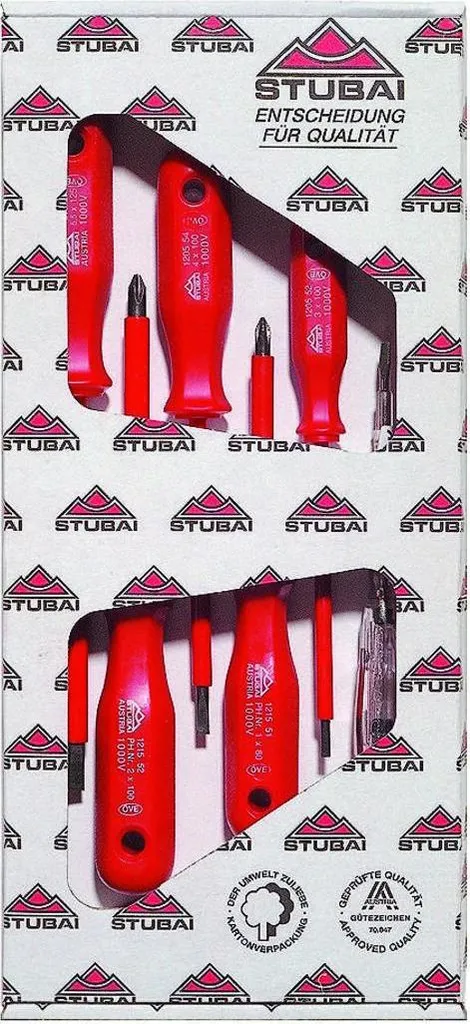 Jeu de 6 tournevis Stubai Action ÖVE isolés rouge pour électricien