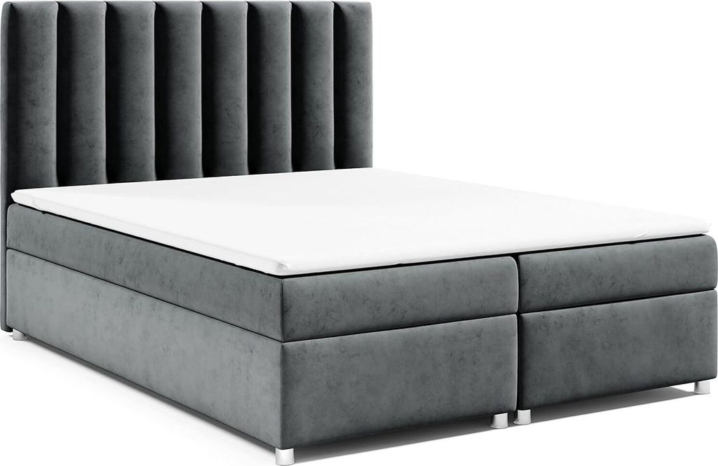 Best for Home Boxspringbett mit Bettkasten Trinity K-10 Bonellfederkern inkl. Topper, mit Lieferung, Aufbau & Entsorgung 160x200-Graphit