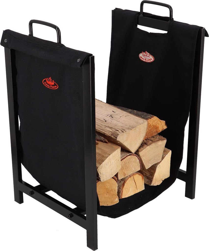 Esschert Feuersteintasche Schwarz mit Halterung