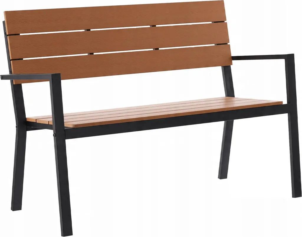 Aga Banc de Jardin 118x54x77 cm Marron - Mobilier d'Extérieur Robuste