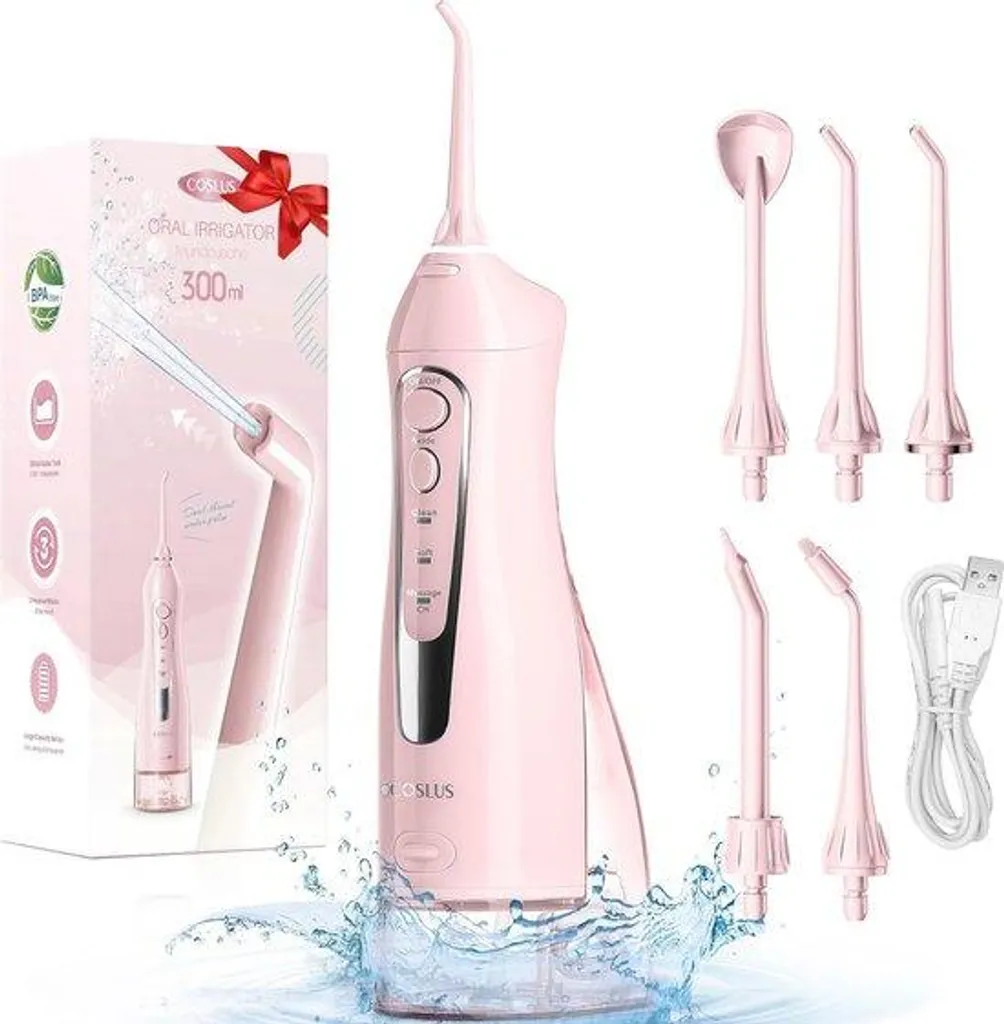 Hydropulseur dentaire portable 300 ml et kit de voyage complet inclus