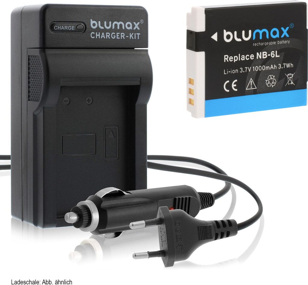 1x Akku + Lader für Canon NB-6L PowerShot SX270 HS, SX280 1000 mAh (3,7V)