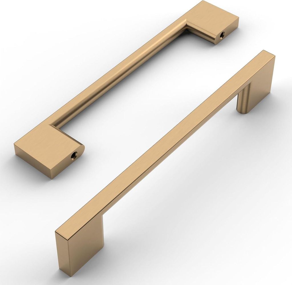 10 Stück Türgriffe 128 mm Matt Champagner Gold - Edelstahl Möbelgriffe für Küche, Büro, Schubladen und Schränke