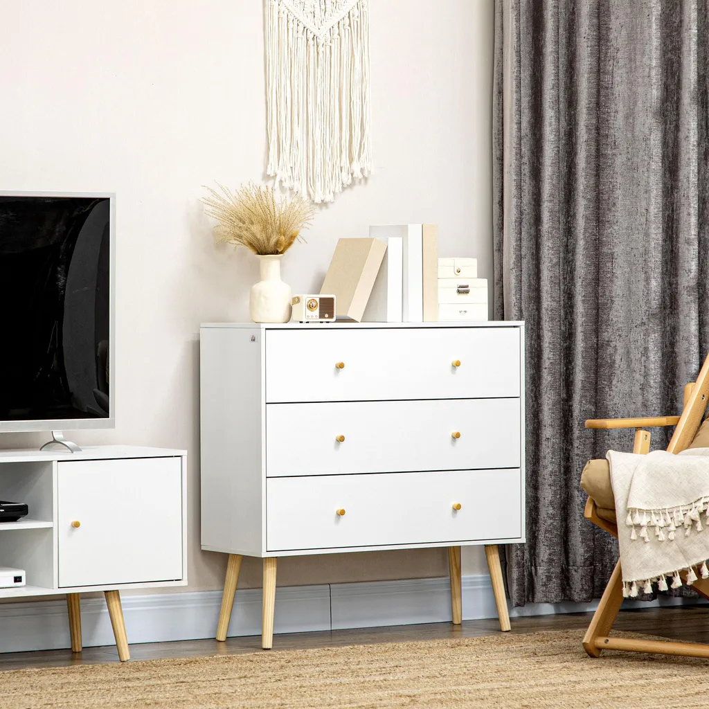 Commode de chambre blanche gain de place pour ranger le linge - 7