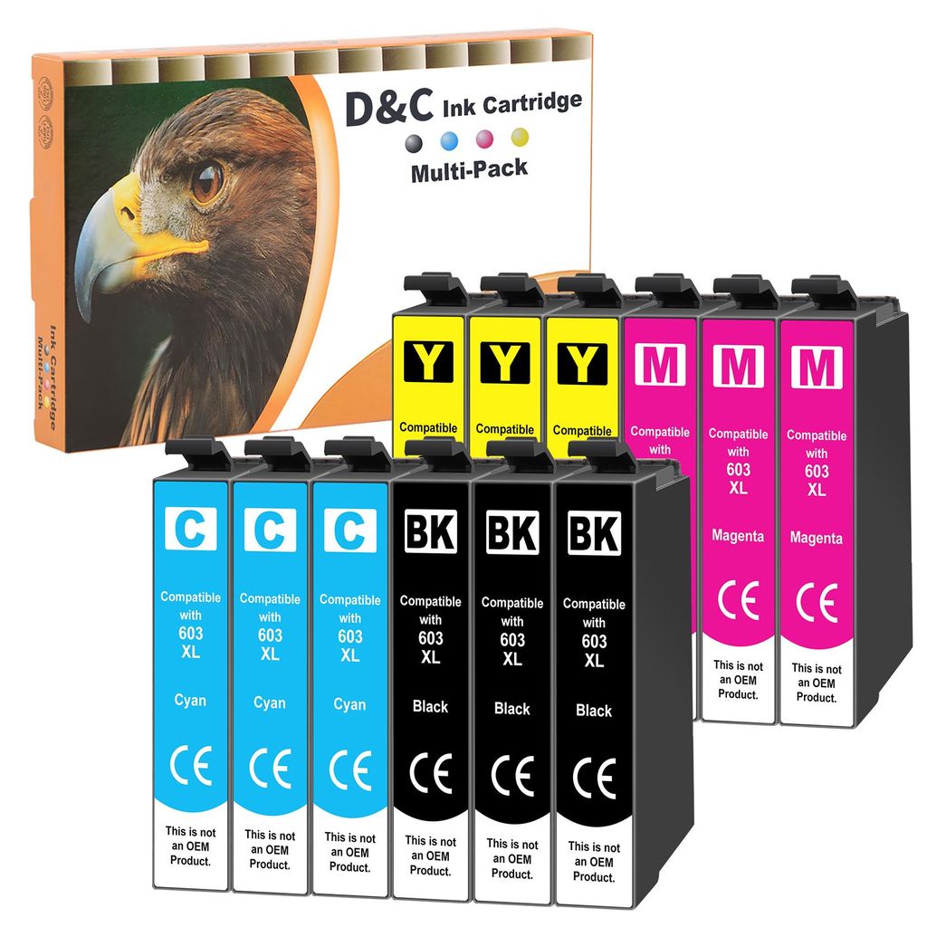 DC 12x 603XL Druckerpatronen Ersatz für Epson 603XL Patronen Kompatibel mit Epson Expression Home XP-2100 XP-2150 XP-3150 XP-4100, Workforce WF-2830