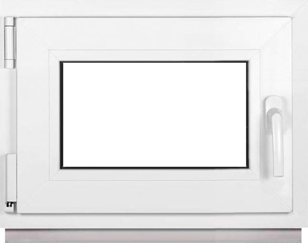 Framex Kellerfenster Kleines Fenster Weiß Breite x Höhe 55 x 40 cm (550 x 400 mm) 2fach (32 mm) Dreh Kipp DIN Links - Premium
