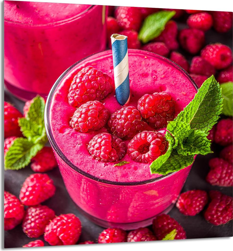 GLASPLATTE FÜR KÜCHE 60x65 Himbeere