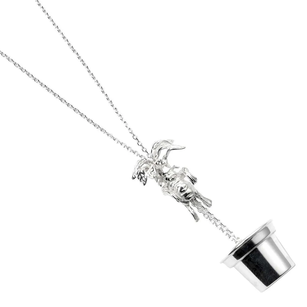 Collier Harry Potter Mandragore en Argent - Idée Cadeau pour Fan Saga