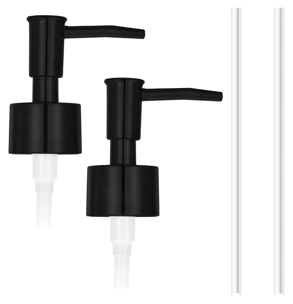 Lot de 2 pompes de rechange noires pour distributeur de savon liquide