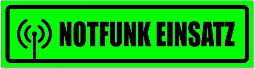 Kiwistar - Autoaufkleber - Grün - Schwarz - 60 x 16 cm - Notfunk Einsatz Piktogramm invertiert - Hinweis Aufkleber Sticker für Auto, Kfz, Fahrrad...