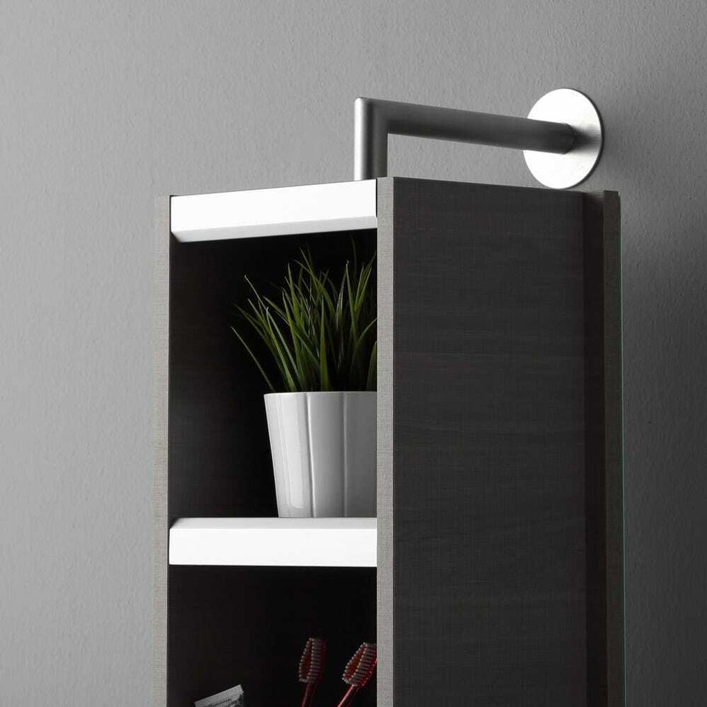 Drehbare Säule 198cm mit Regalen und Spiegel Produktbild 2