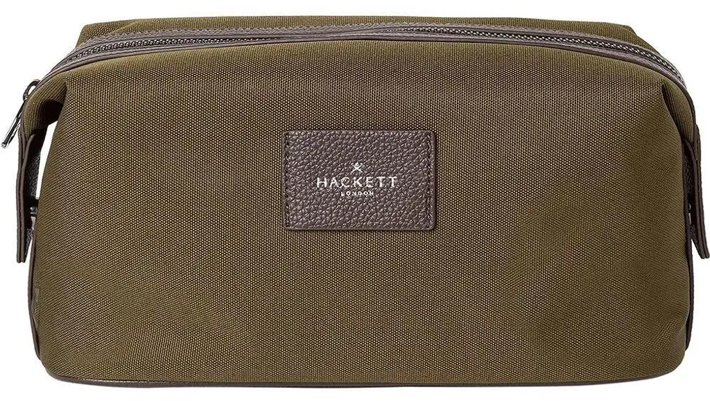 Trousse de toilette voyage Hackett Hemsby verte en toile de coton