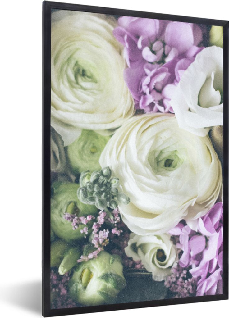 MuchoWow Gerahmtes Poster Blumen - Rosen - Natur 20x30 cm - Poster mit Schwarzem Bilderrahmen Wandposter Rahmen Foto Bilder - Drucken - Bilder Po...