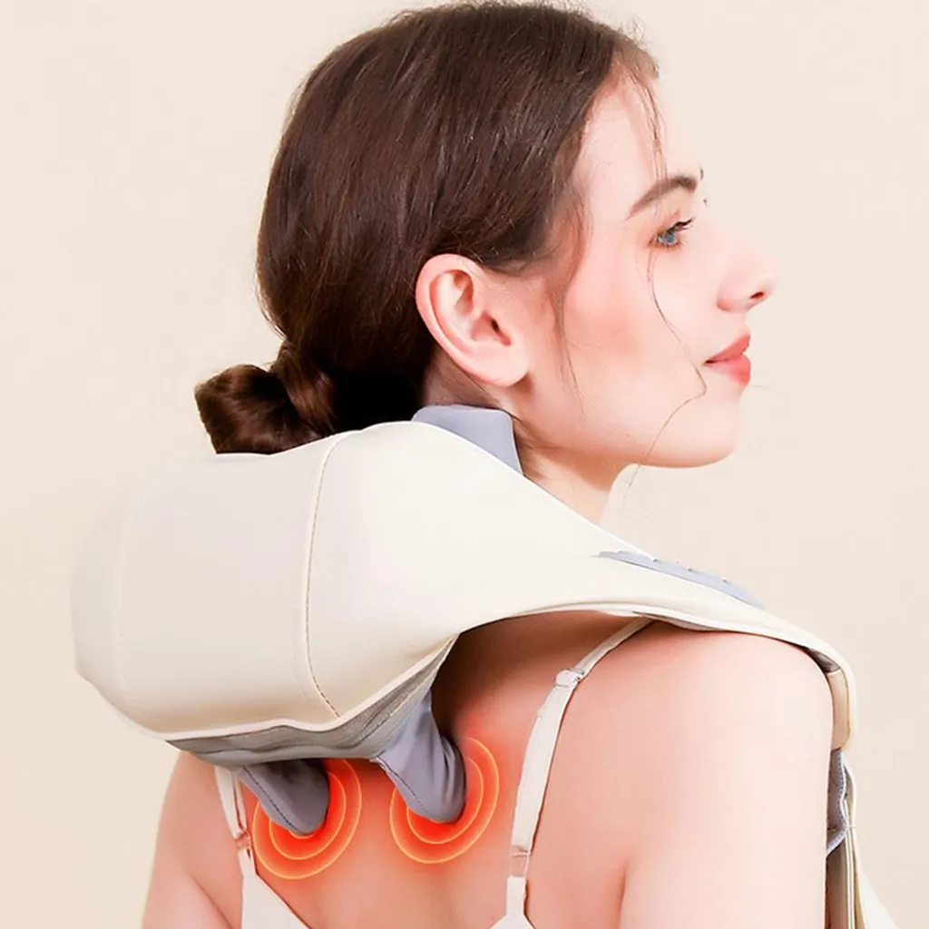 Masseur cervical Shiatsu rechargeable avec 3 vitesses et chaleur