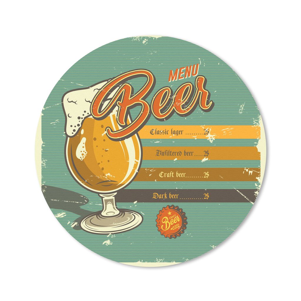 MuchoWow Mauspad Mousepad Mannshöhle - Bier - Bar - Vintage 40x40 cm - Mousepads - Maus Mat - Pad - Mausunterlage - Schreibtisch Accessoires