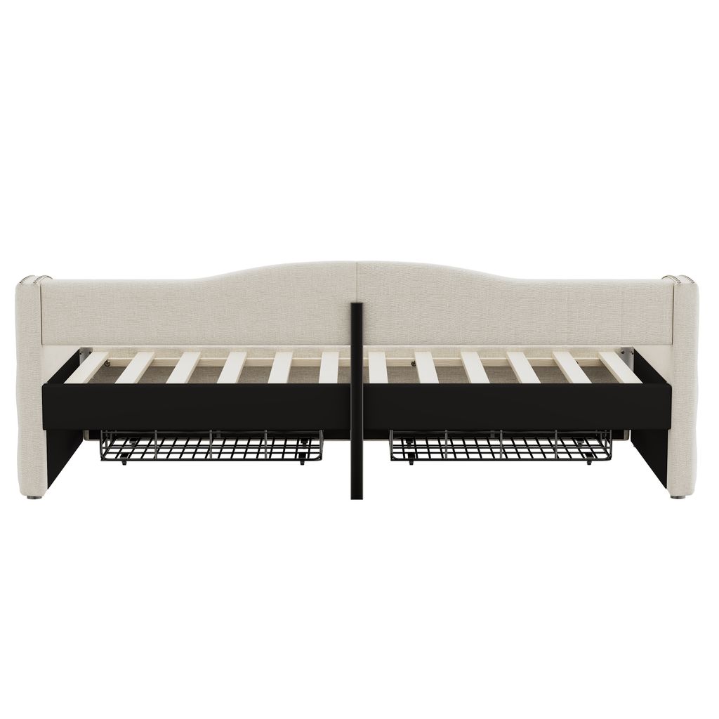 Łóżko tapicerowane Flieks 90x200cm z 2 szufladami, sofa Zdjęcie produktu 7
