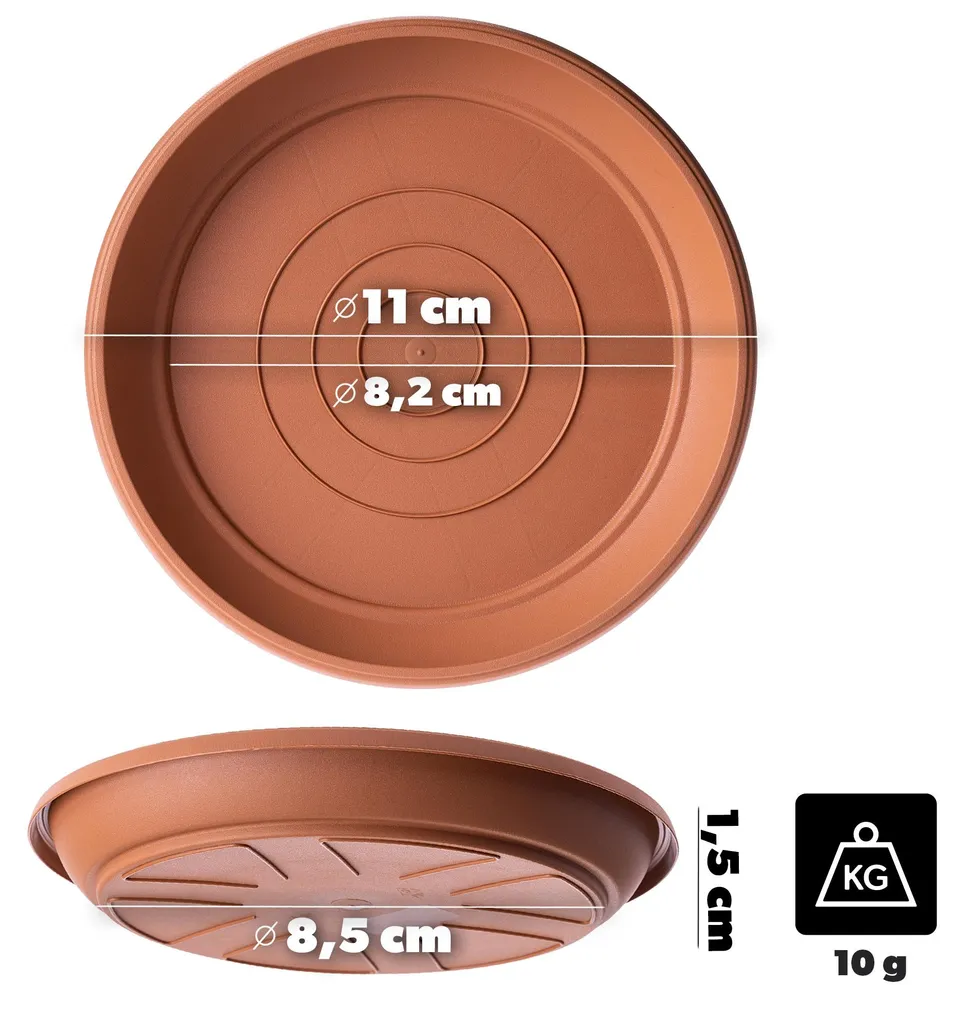 Soucoupe pour Pot de Fleurs 11cm en Plastique Résistant - Pack de 10 Unités