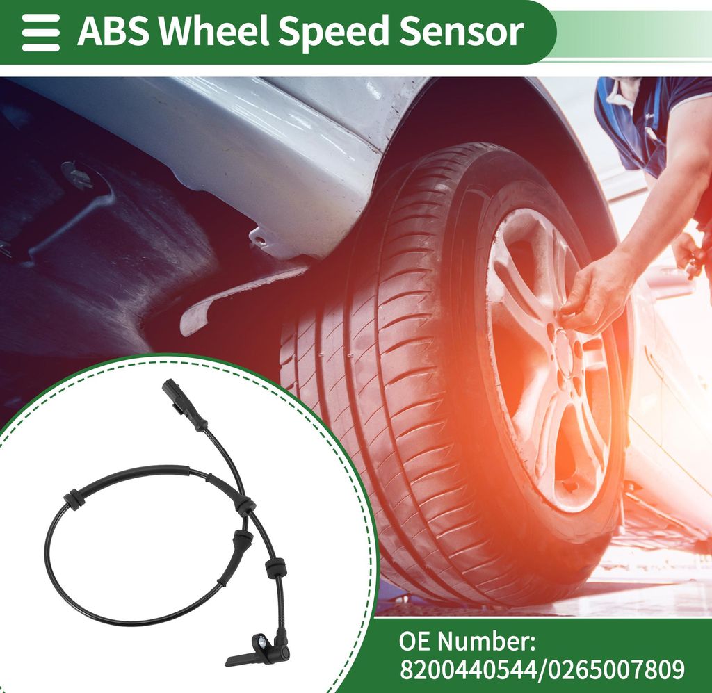 ABS Raddrehzahlsensor ABS Sensor Antiblockiersystem Sensor für Renault Clio III BR0/1 CR0/1 2.0L 2006-2014 Nr.8200440544/0265007809 Vorne Links