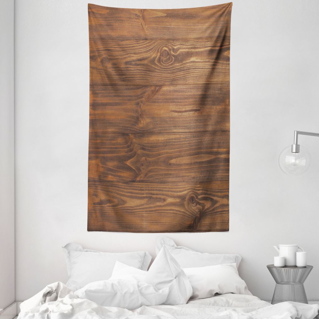 ABAKUHAUS Hölzern Wandteppich und Tagesdecke, Natur Wald Bäume Kunst aus Weiches Mikrofaser Stoff Waschbar ohne Verblassen Digitaldruck, 140 x 23...