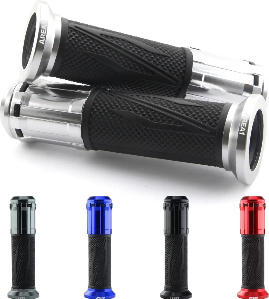 Poignées Moto Universelles Argent pour Personnalisation Guidon 22mm