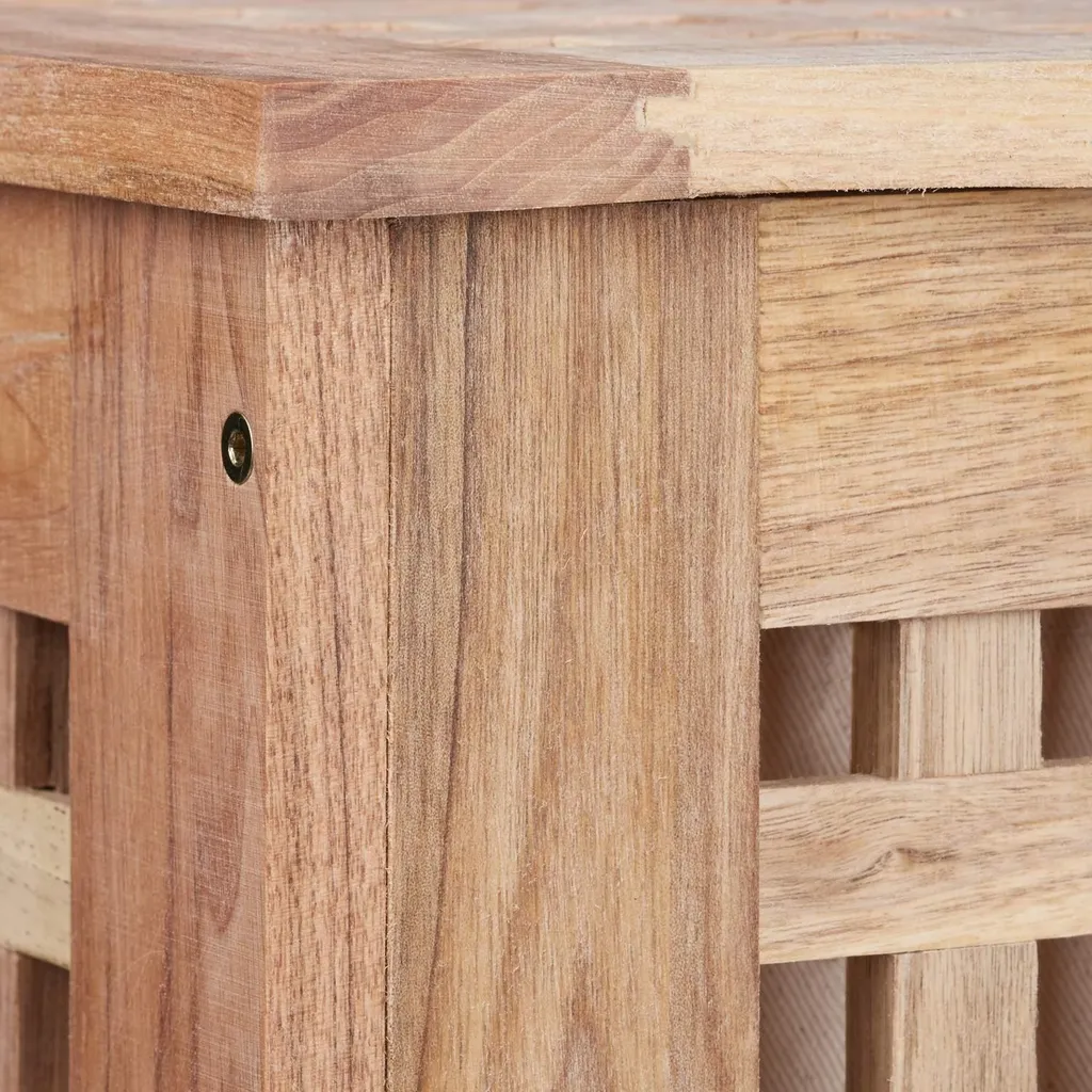Panier à linge en noyer anti-odeurs - Solution de rangement ventilée - 8