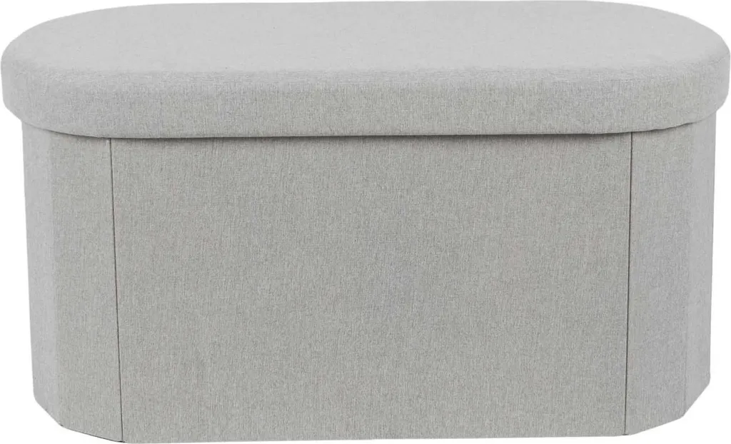 Grand pouf gris pliable 76 cm : solution de rangement et siège d'appoint - 5