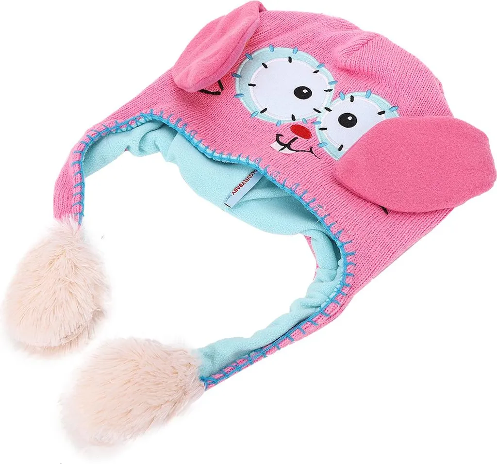 Ideale Regalo Bambini: Cappello con Orecchie Mobili Lana BabyPink