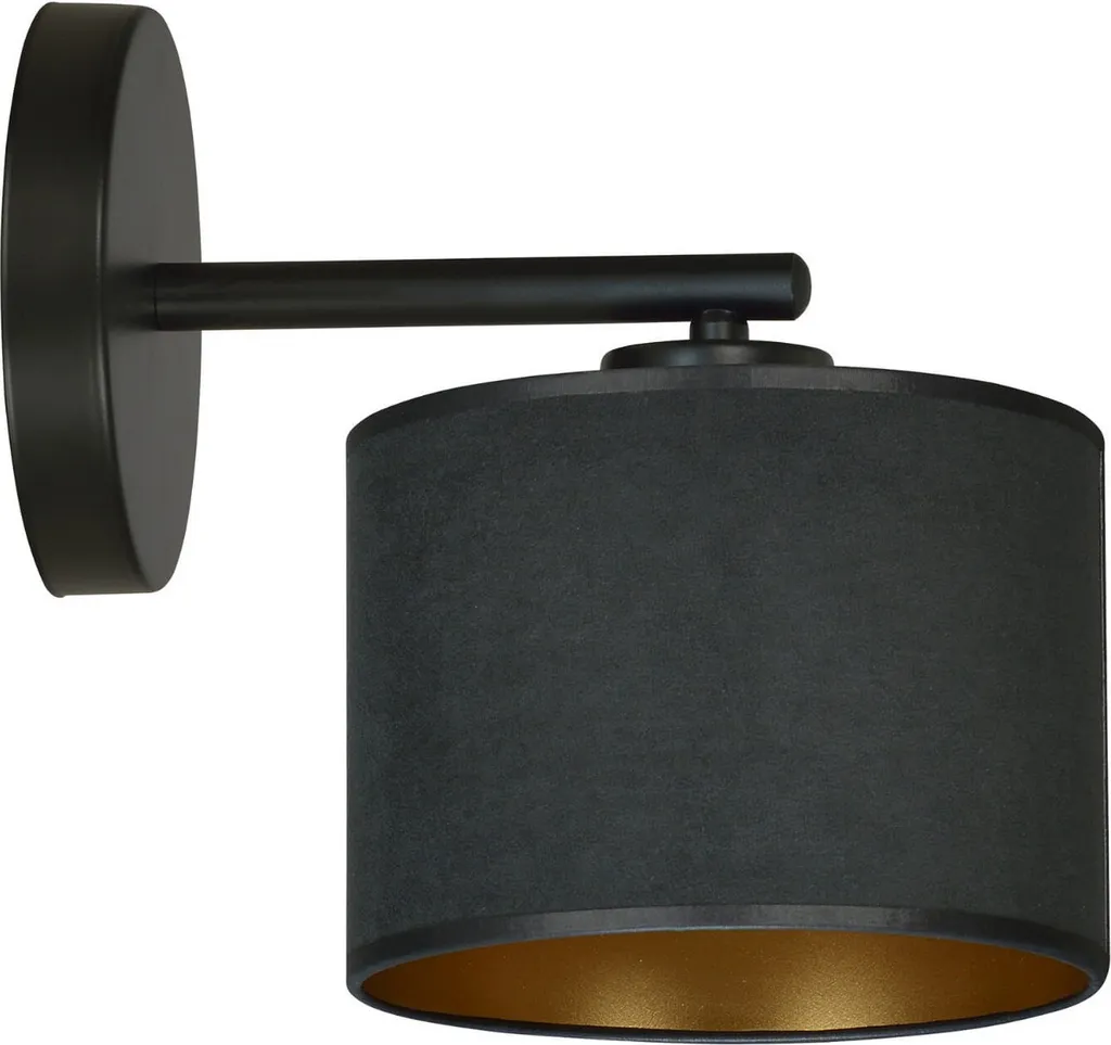 Lampe murale HILDE K1 en métal noir 60W style minimaliste moderne