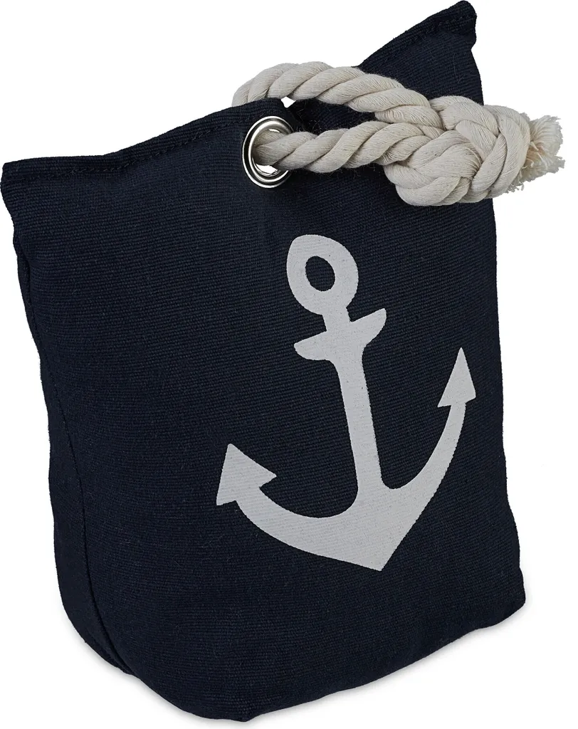 Cale-porte en tissu lesté ancre marine pour maison et salon x3