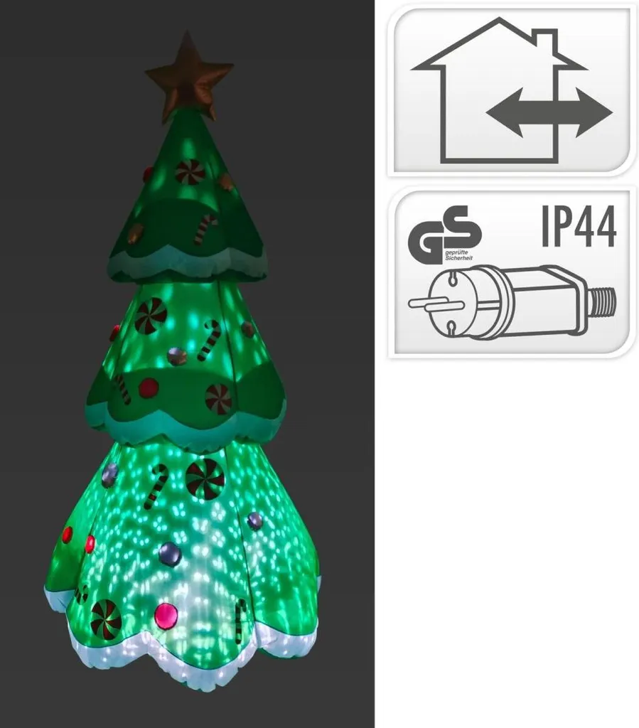 Mini Sapin Gonflable Noël Lumineux Basic & Co - Décoration Compacte 1m - 4