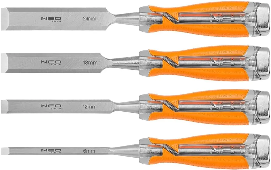 Ciseaux à bois NEO TOOLS 4 pièces, kit de burins polyvalent pour menuisier