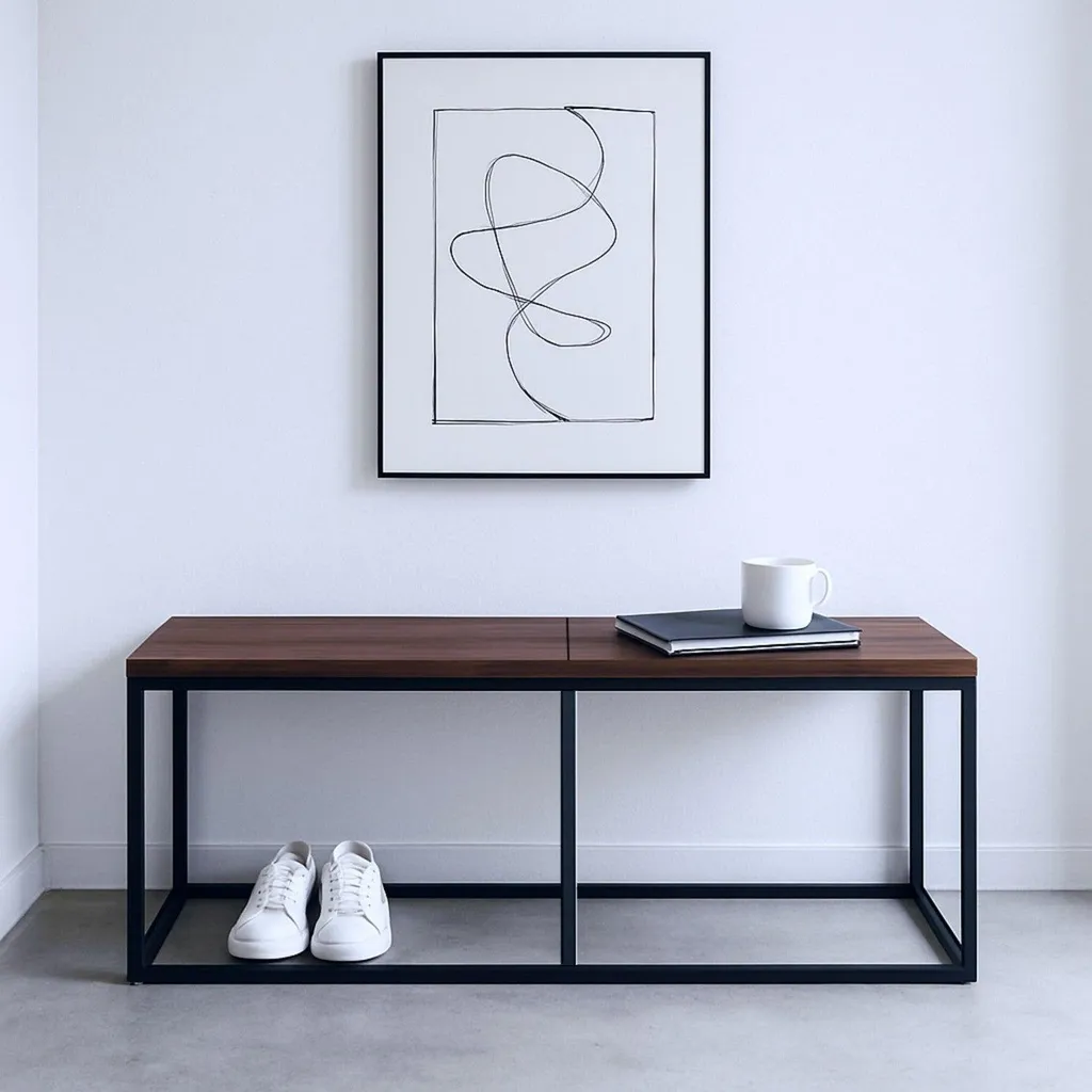 Banc de table industriel 120 cm pour optimiser l'espace salle à manger