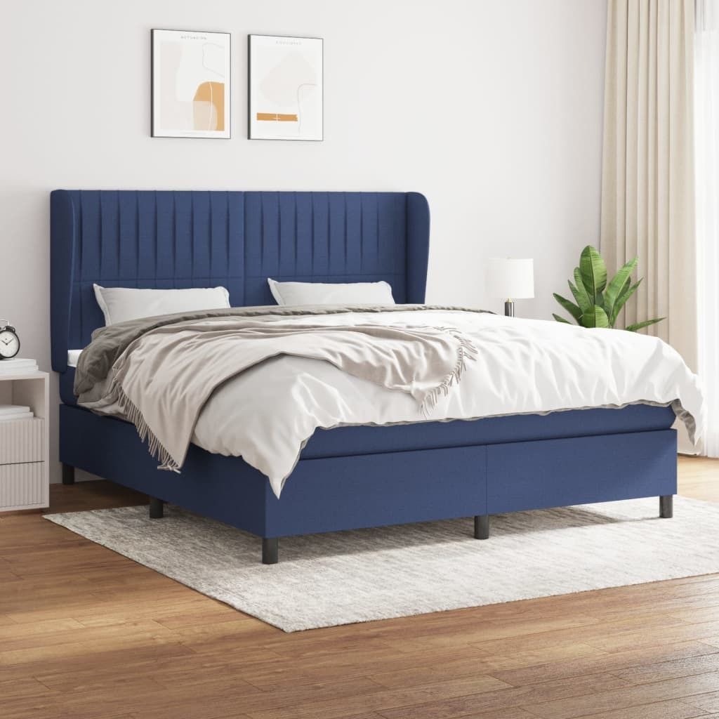 Maison Exclusive - Boxspringbett mit Matratze Blau 160x200 cm Stoff